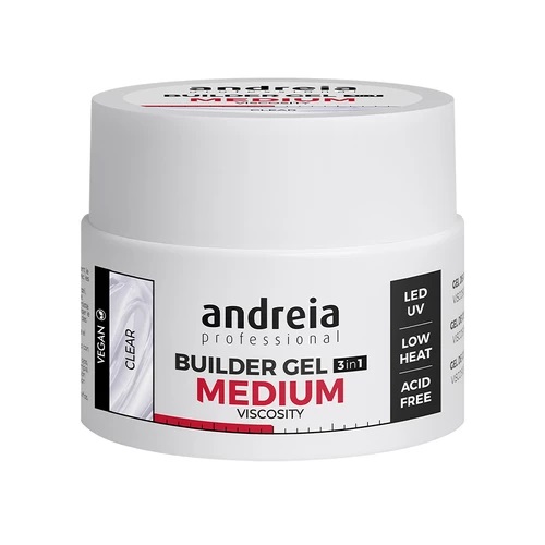 Frasco branco de gel builder medium da Andreia Professional
