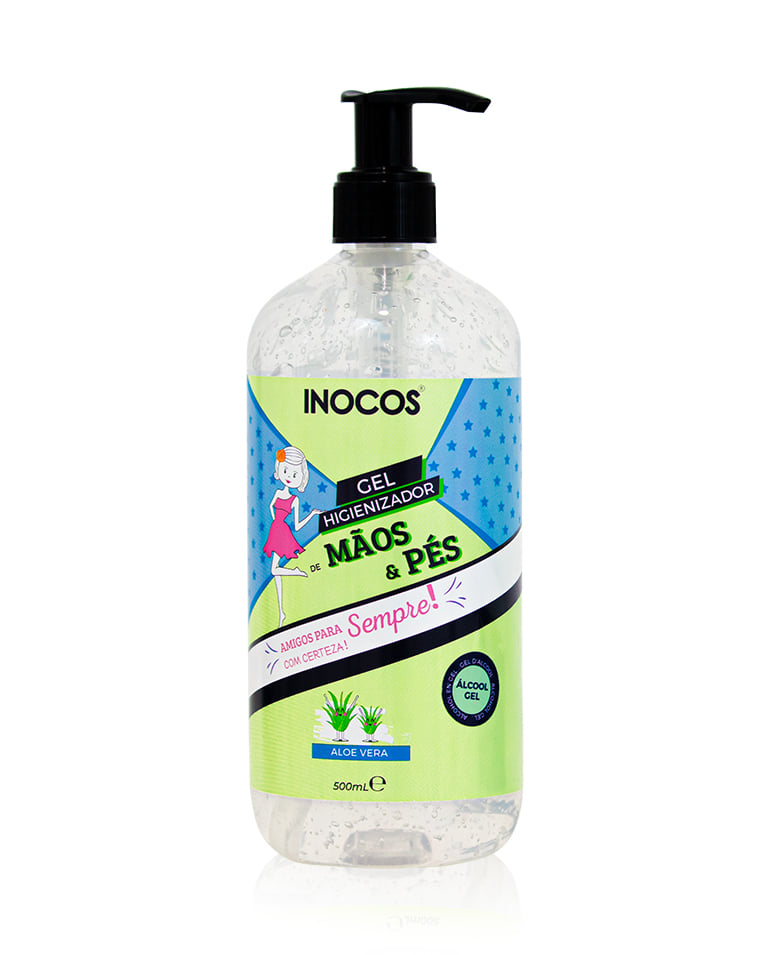 Garrafa de gel higienizador de mãos e pés com doseador preto