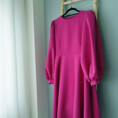 Vestido Angel saia fluída magenta