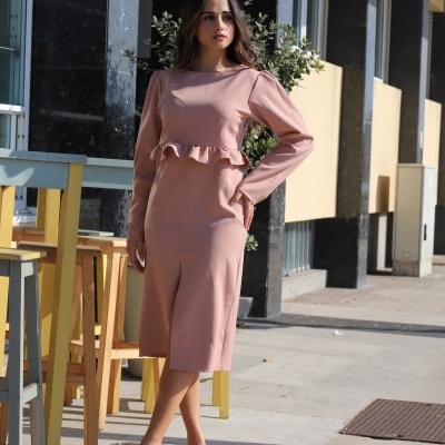 Vestido Cristal em rosa/nude