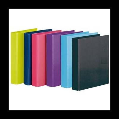 Seis pastas de arquivos coloridas alinhadas