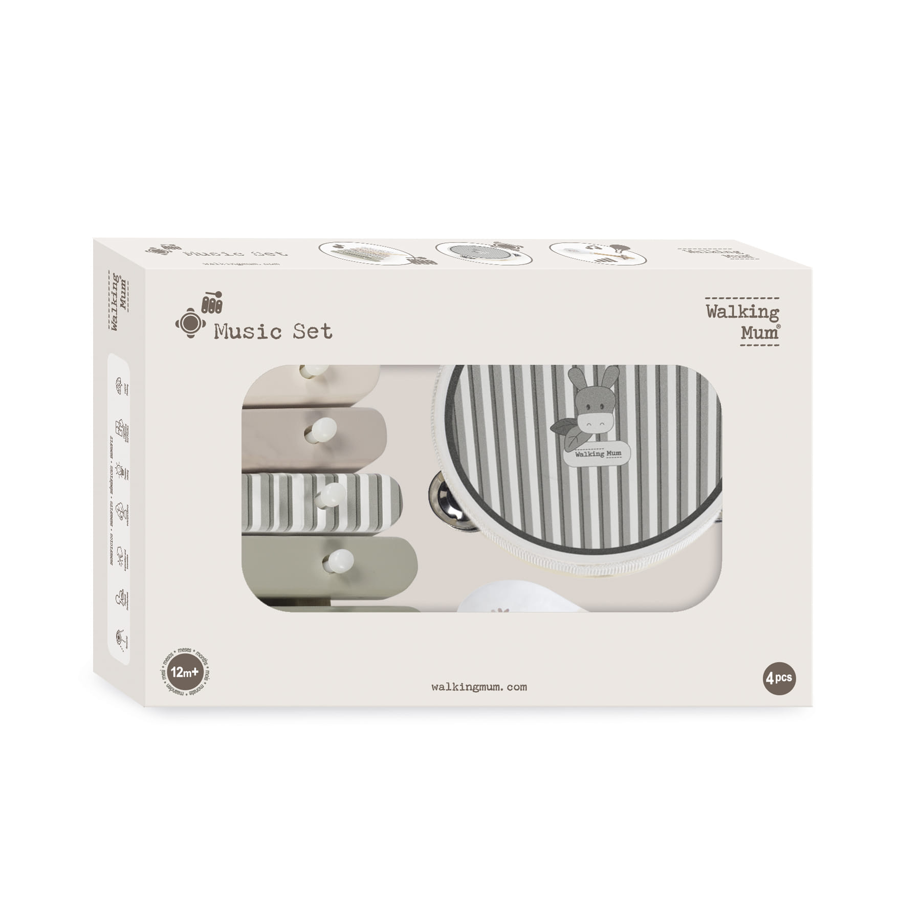 Walking Mum Conjunto de Instrumentos de Madeira Botton