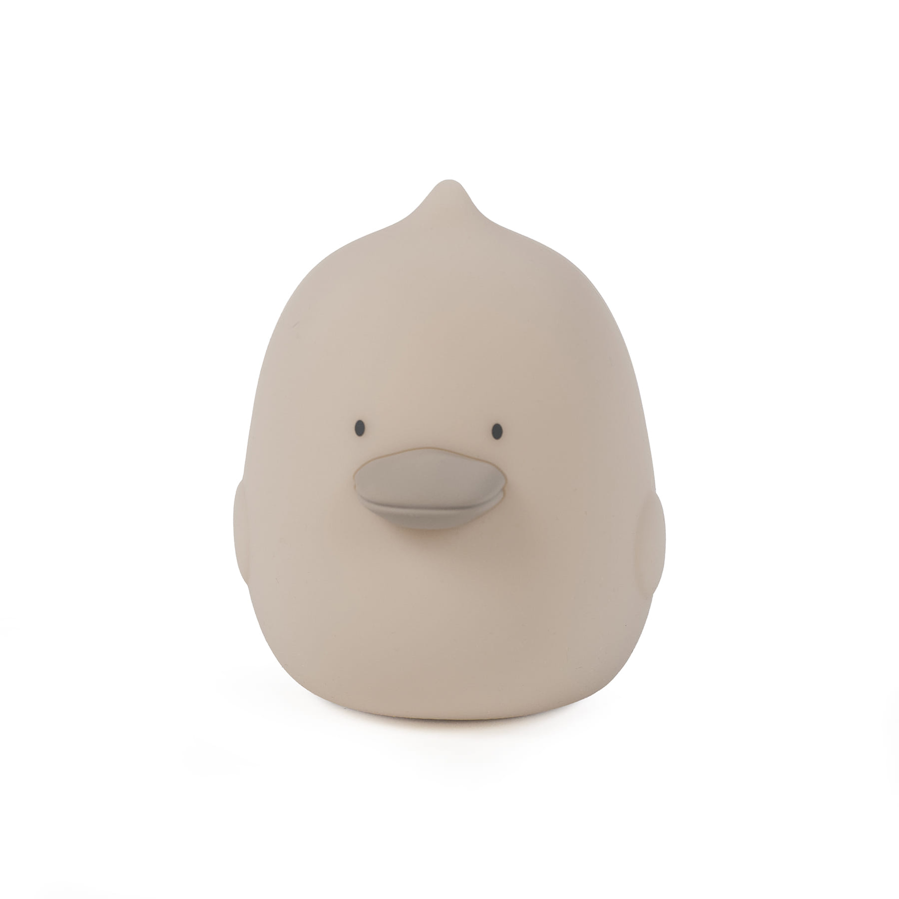 Boneco de pato de silicone bege com bico cinza