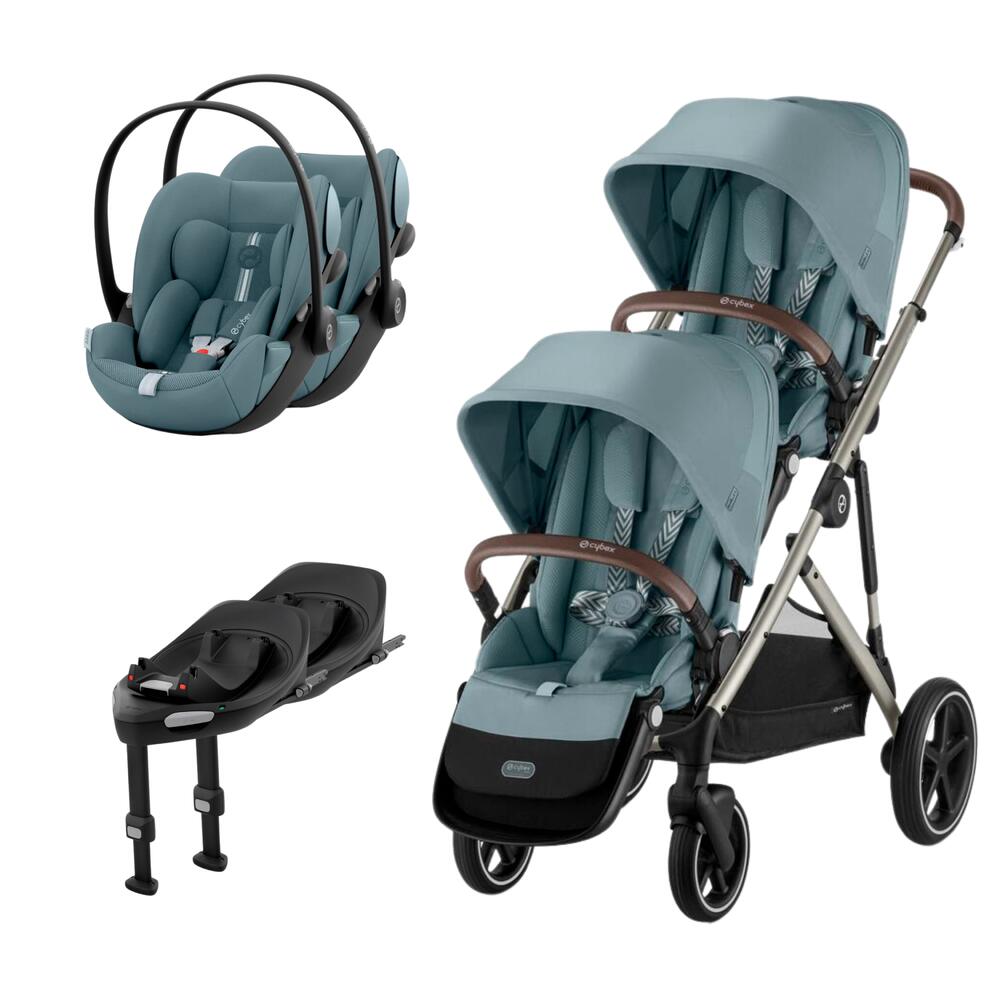 Cybex Gazelle S + Assento Extra Gazelle S + Cloud G i- Size Plus(x2) + Base G (x2) (Sem Adaptadores)