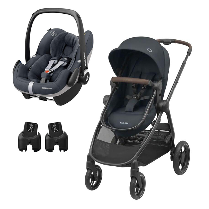 Maxi-Cosi Zelia 3 + Pebble Pro i-Size Essential Graphite + Adaptadores