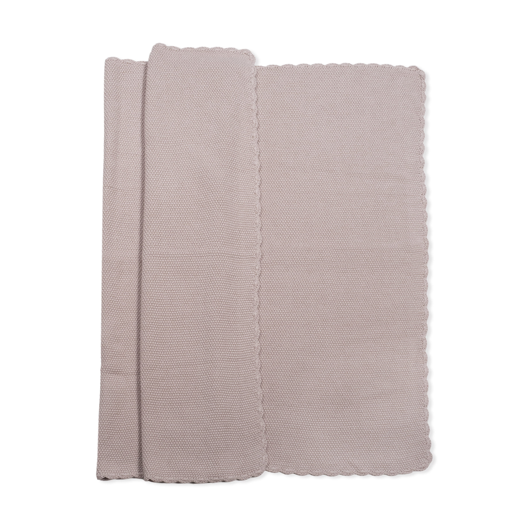 Dois panos de cozinha bege claro com textura tecida e bordas onduladas