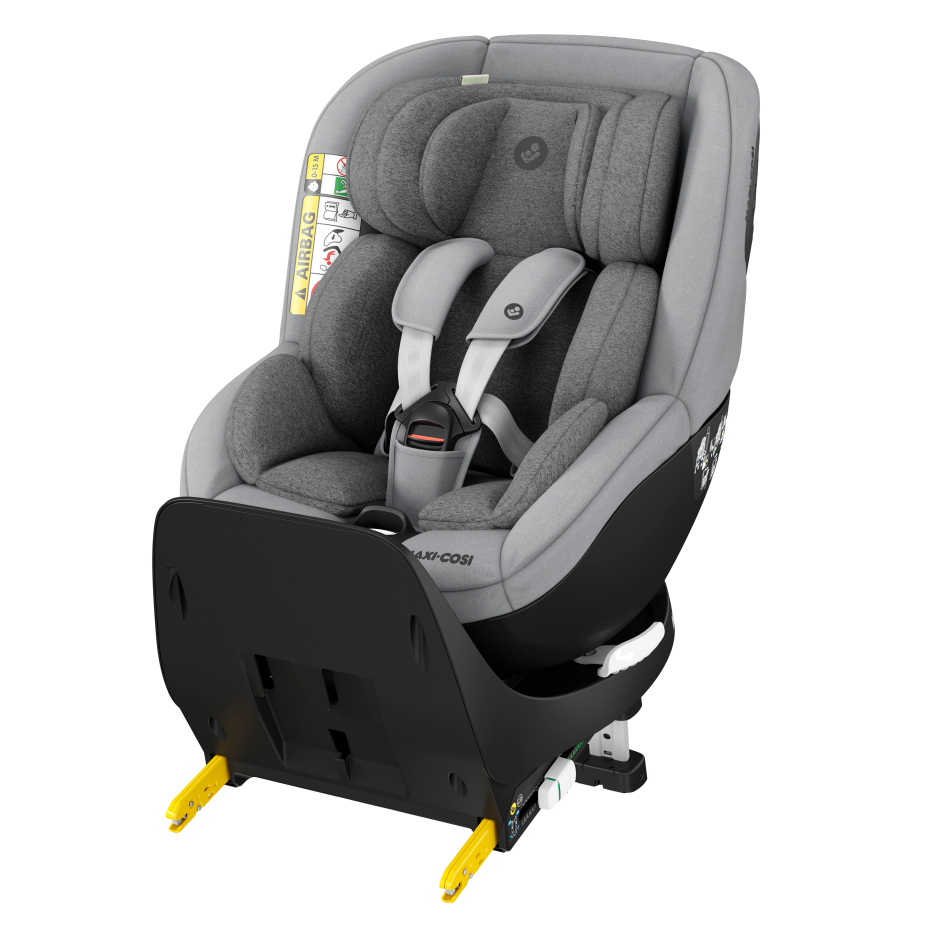 Cadeira auto infantil Max-Cosi cinzenta com arnês e base preta