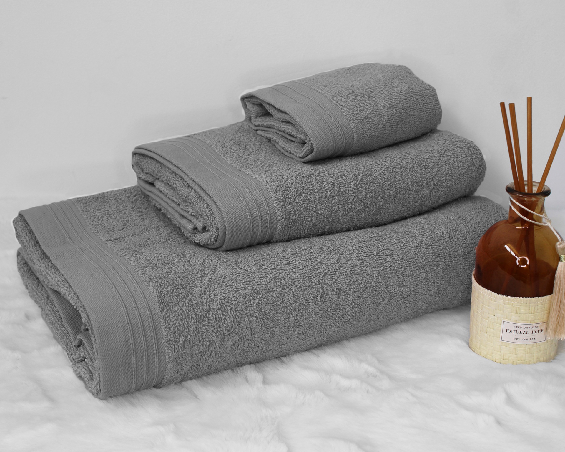 Jogo de banho liso 3 peças Antracite