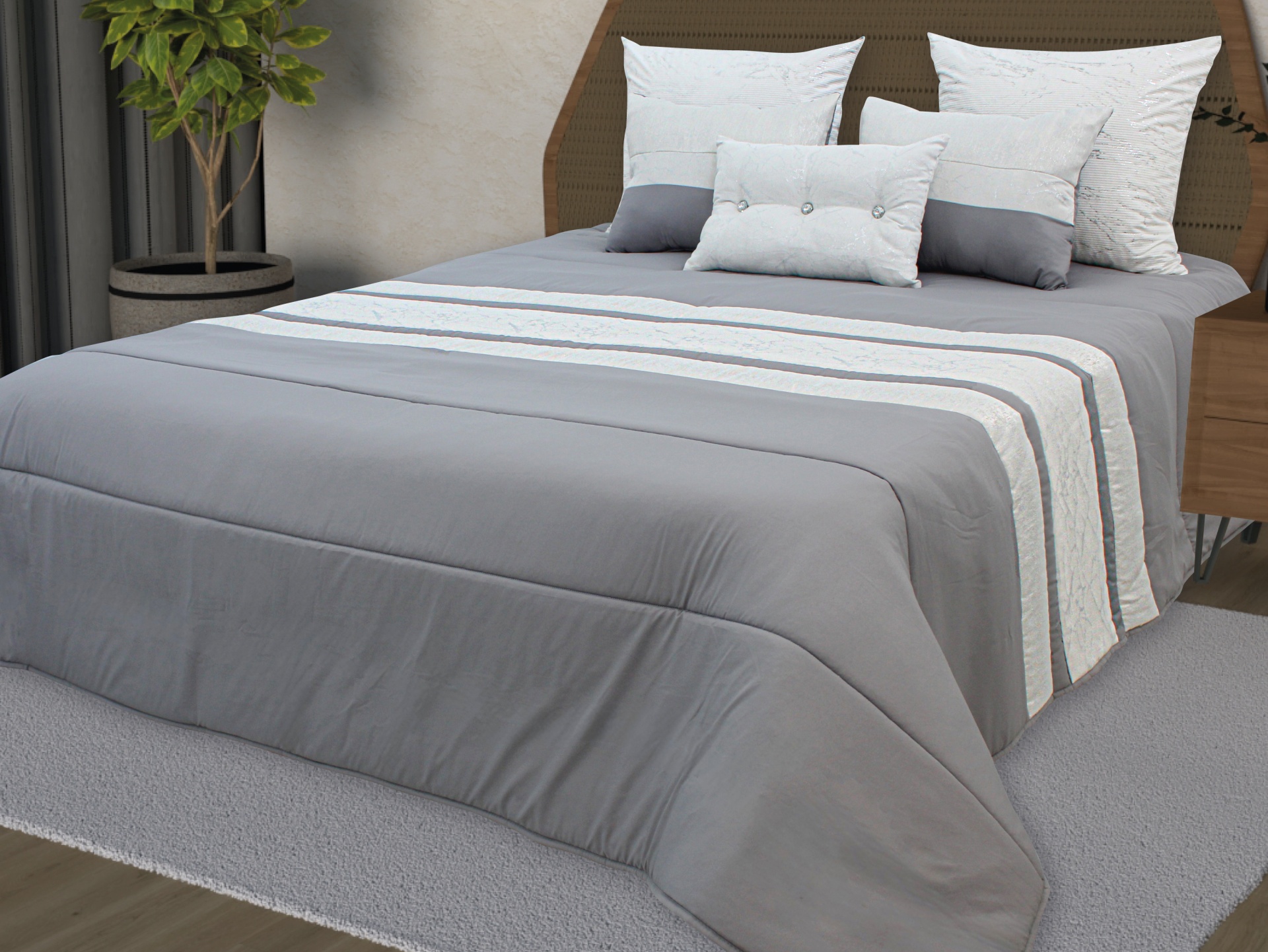 Edredon Laos Luca Antracite