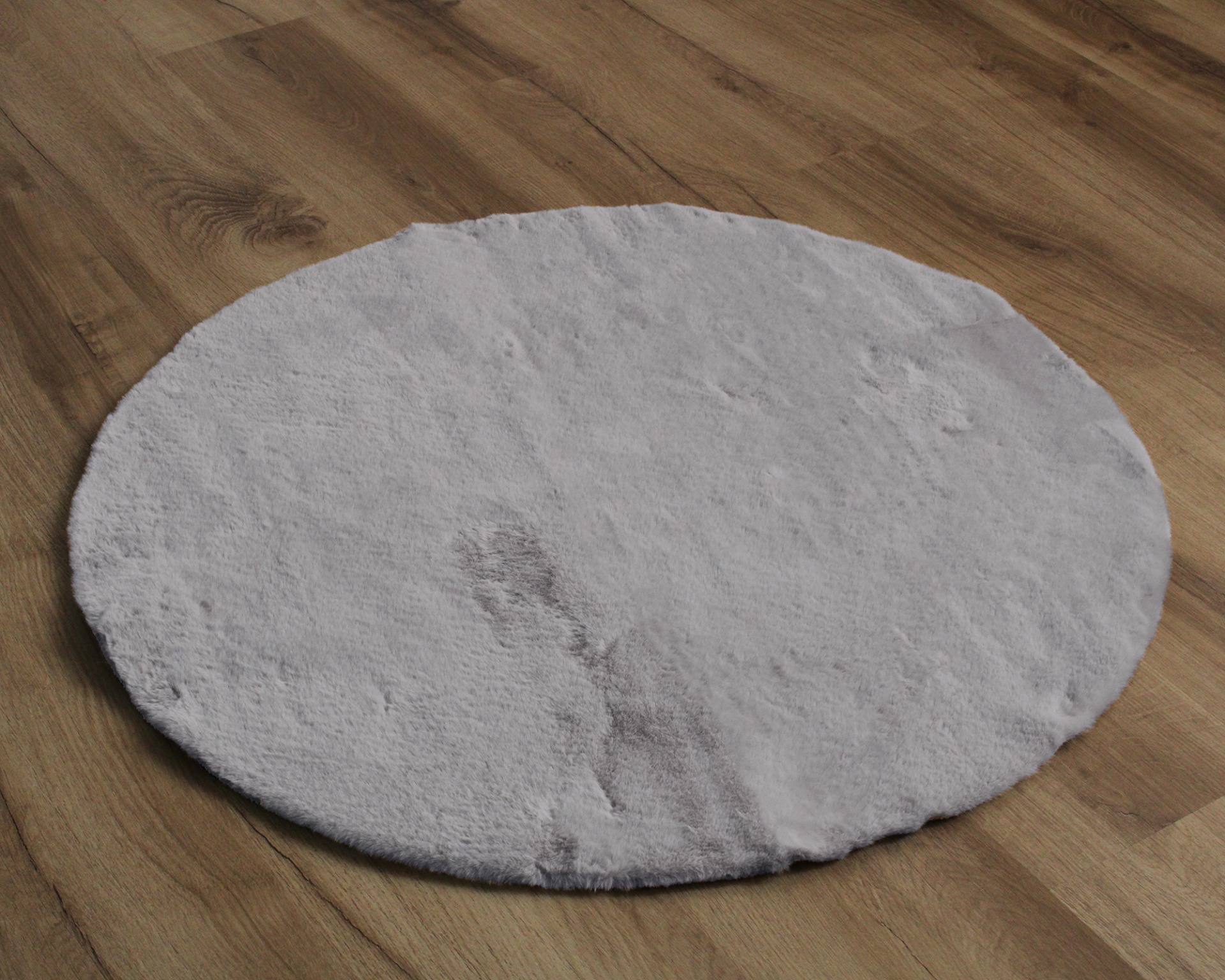 Tapete King Redondo Cinza Claro