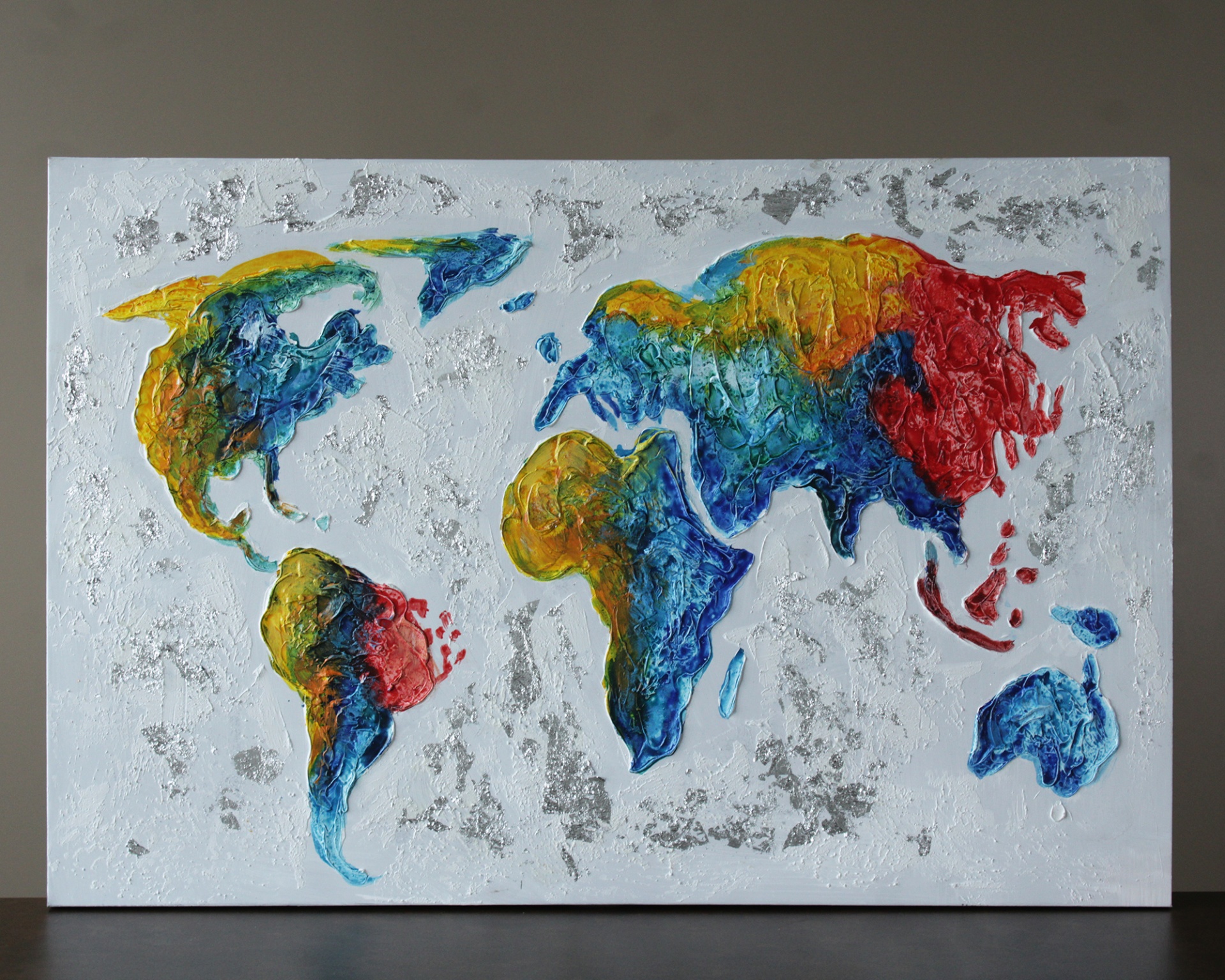 Quadro Mapa Mundo Multicolor
