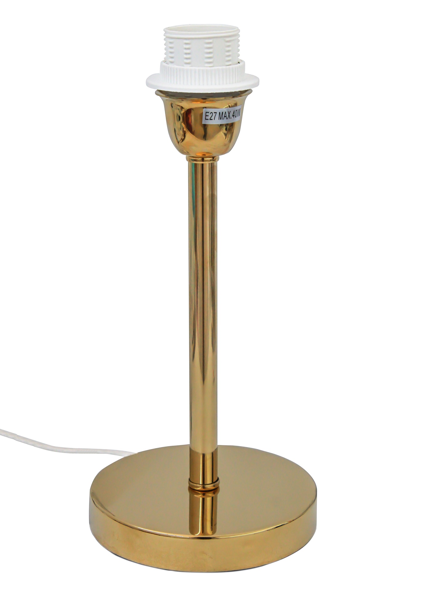 Candeeiro de mesa dourado com soquete branco E27 MAX 40W