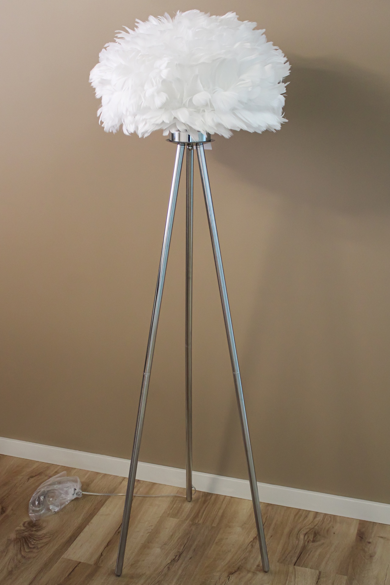 Candeeiro de Penas Prateado