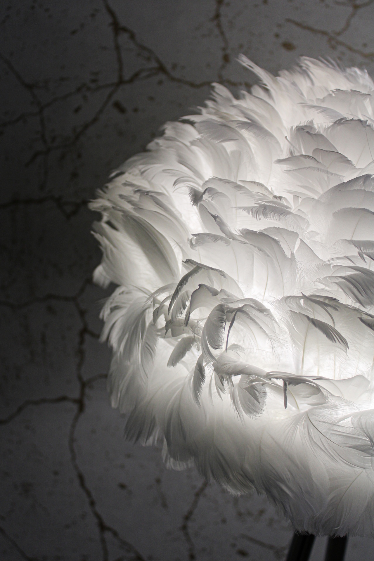 Candeeiro de Penas Prateado