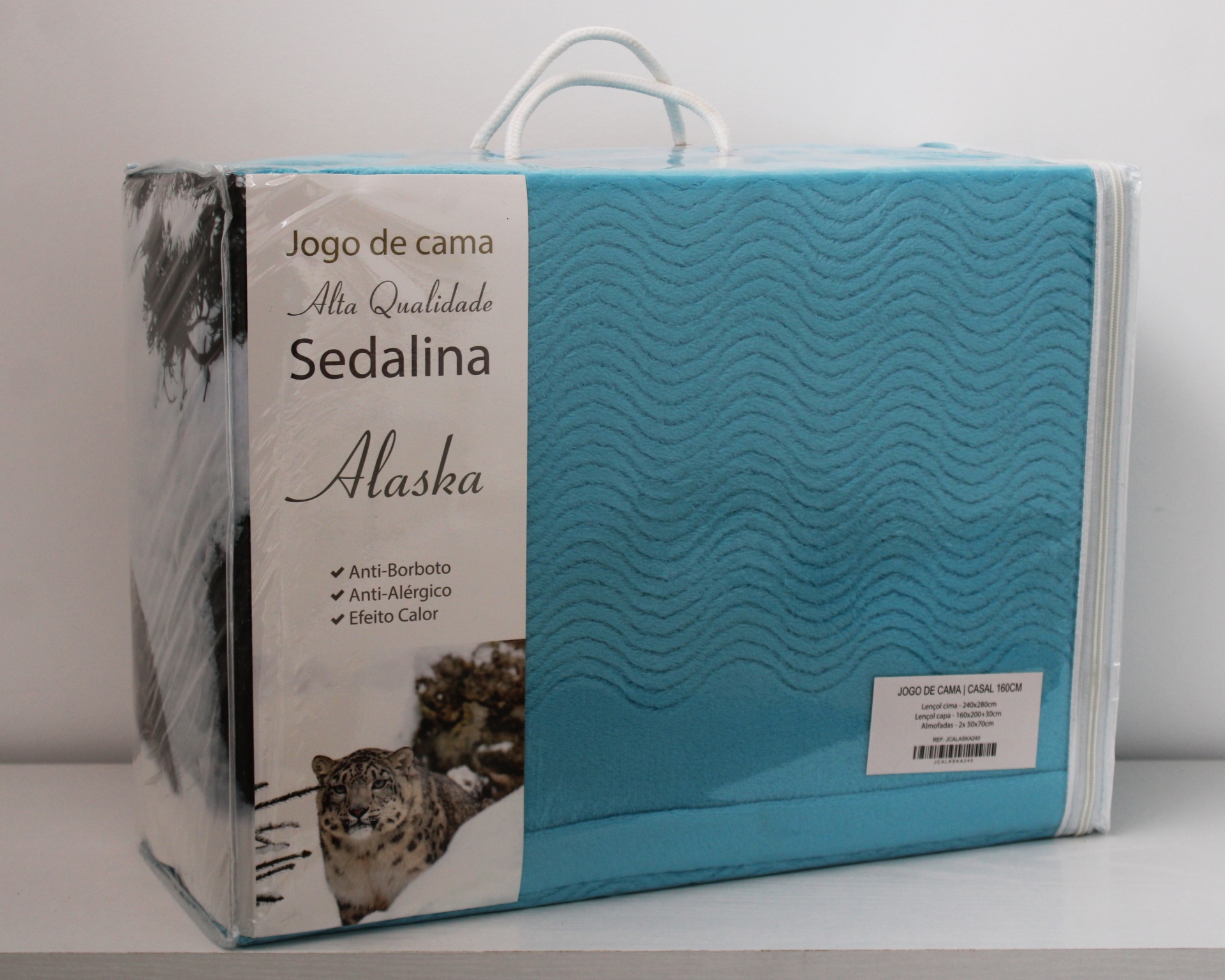 Jogo de cama 180 Alaska Azul Claro