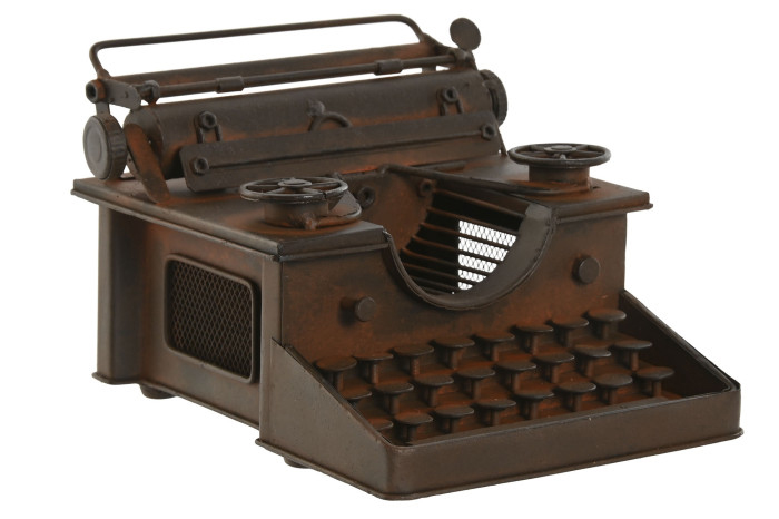 Máquina de escrever antiga enferrujada castanha