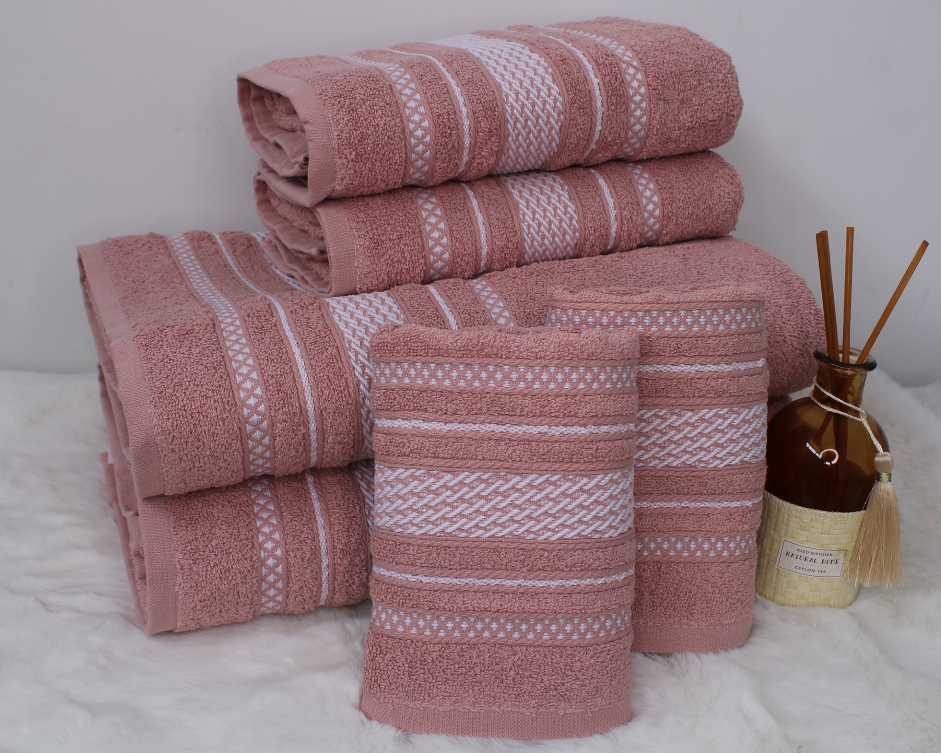 Jogo de banho Brisa 6P Rosa