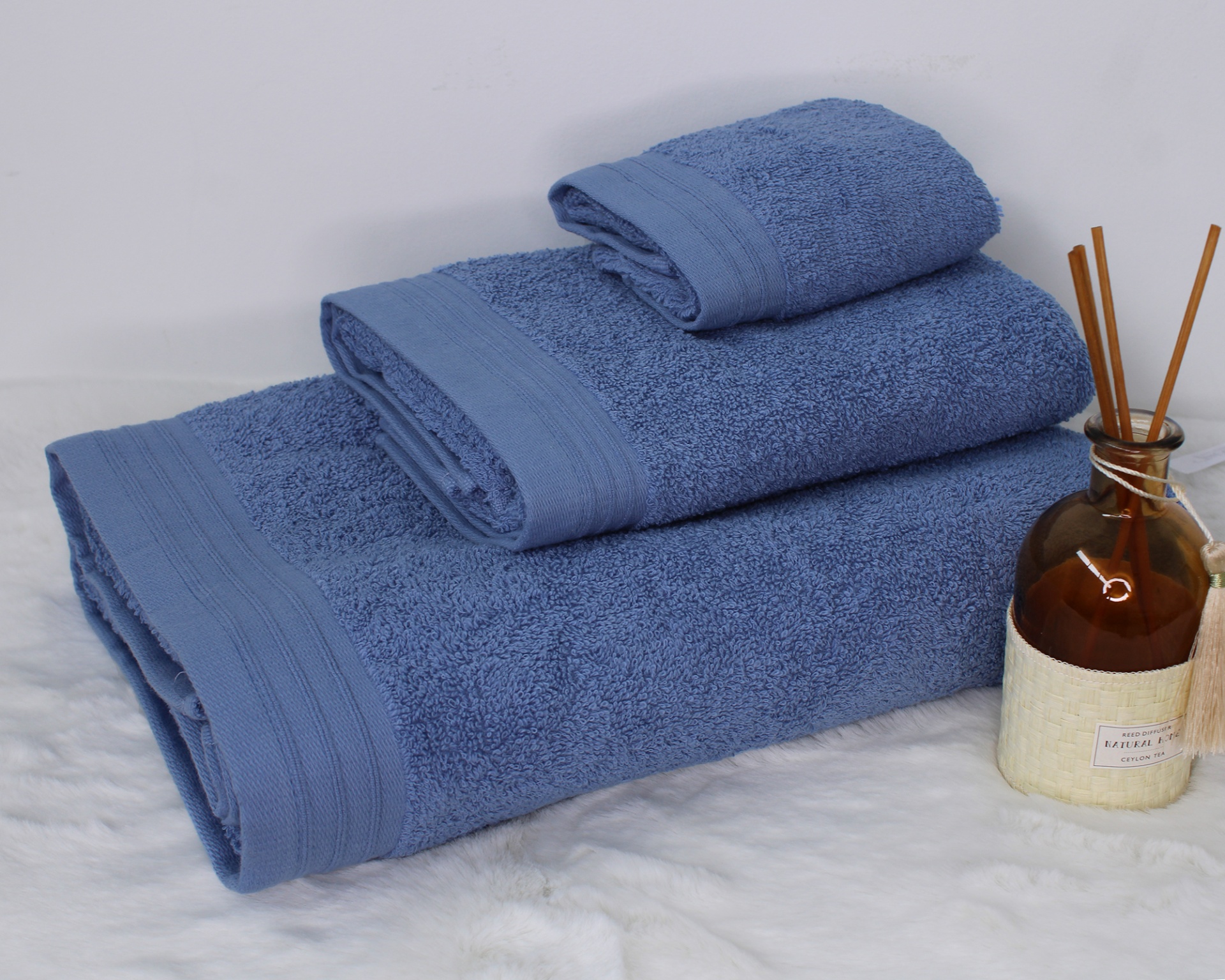 Jogo de banho liso 3 peças Azul