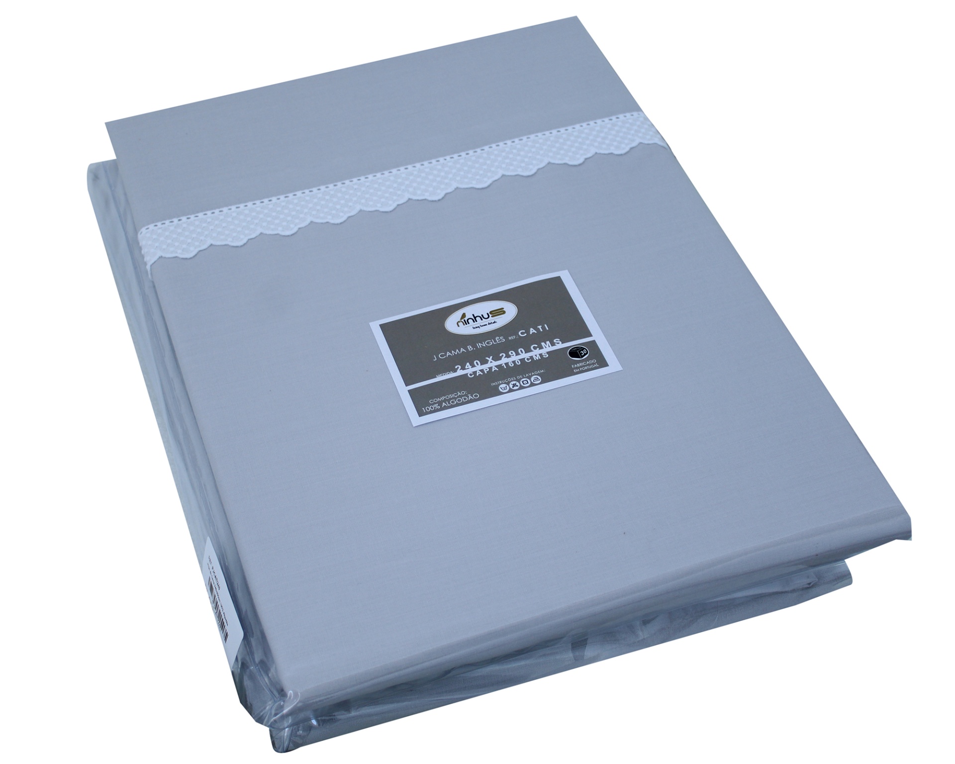 Jogo de Cama Cati Cinza