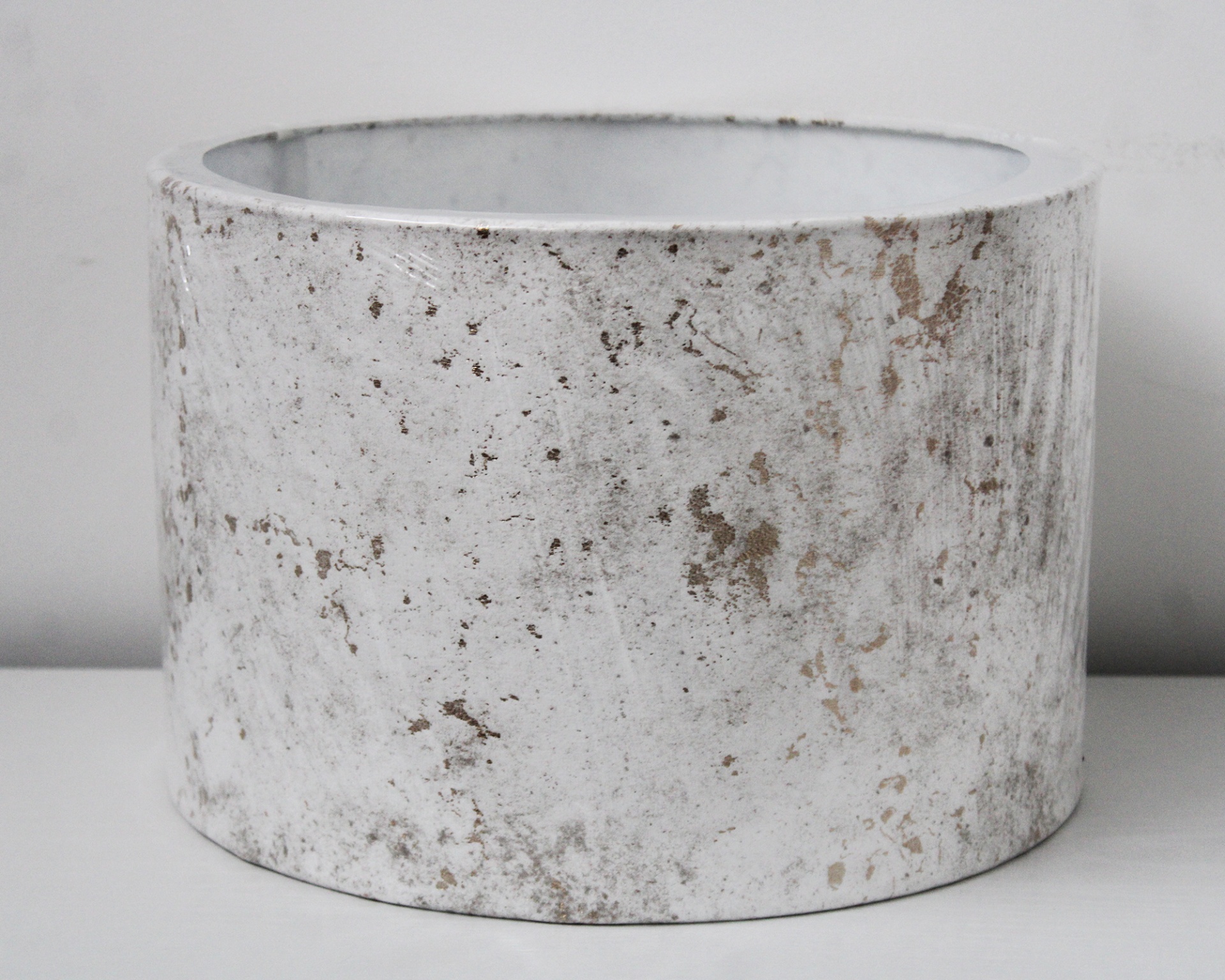 Abajour Gloss Branco ouro