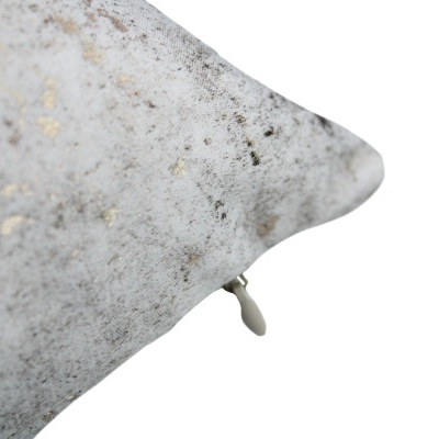 Capa de almofada cinzenta com fecho de correr branco