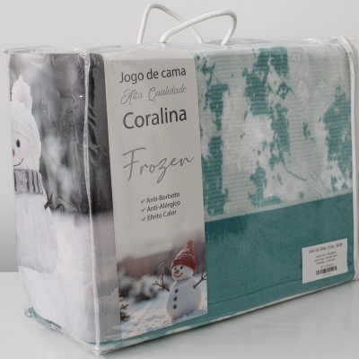 Jogo de cama casal 160 Frozen Verde