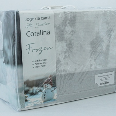 Jogo de cama casal 160 Frozen Cinza