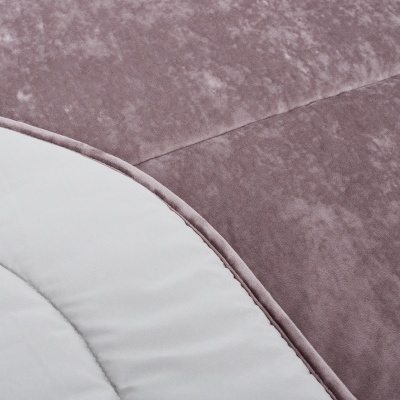 Cobertor ou edredão bicolor lavanda e branco com costuras