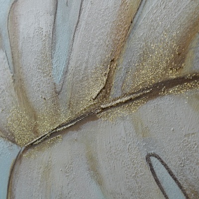 Tela azul com folhas tropicais