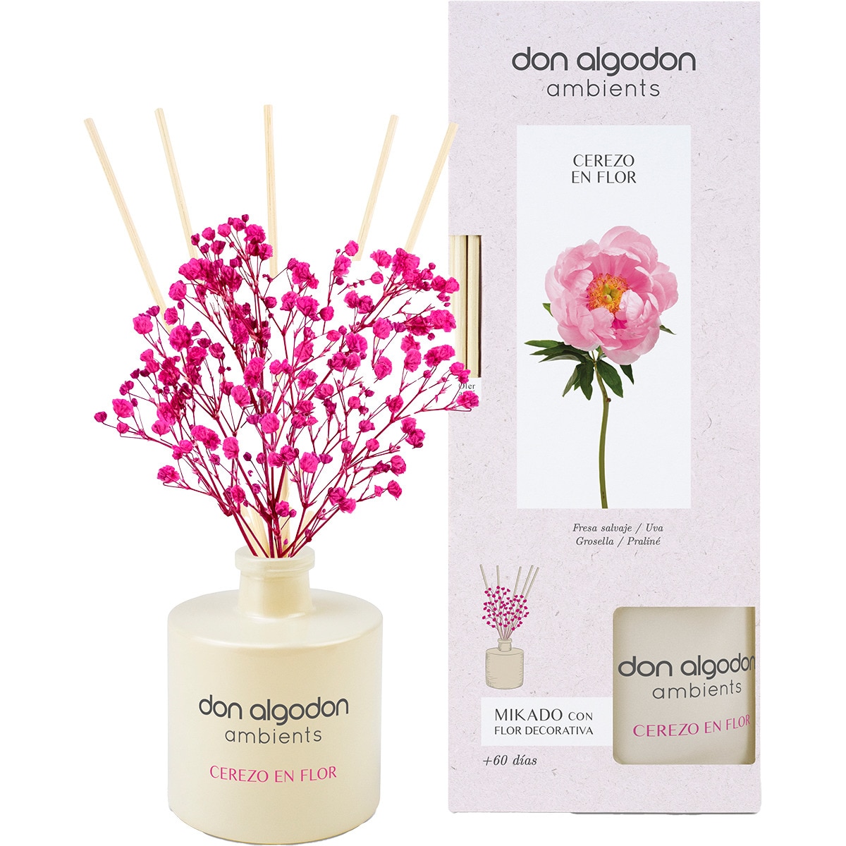 Don Algodon  perfume ambientador mikado recipiente de flor de cerejeira 60 Ml