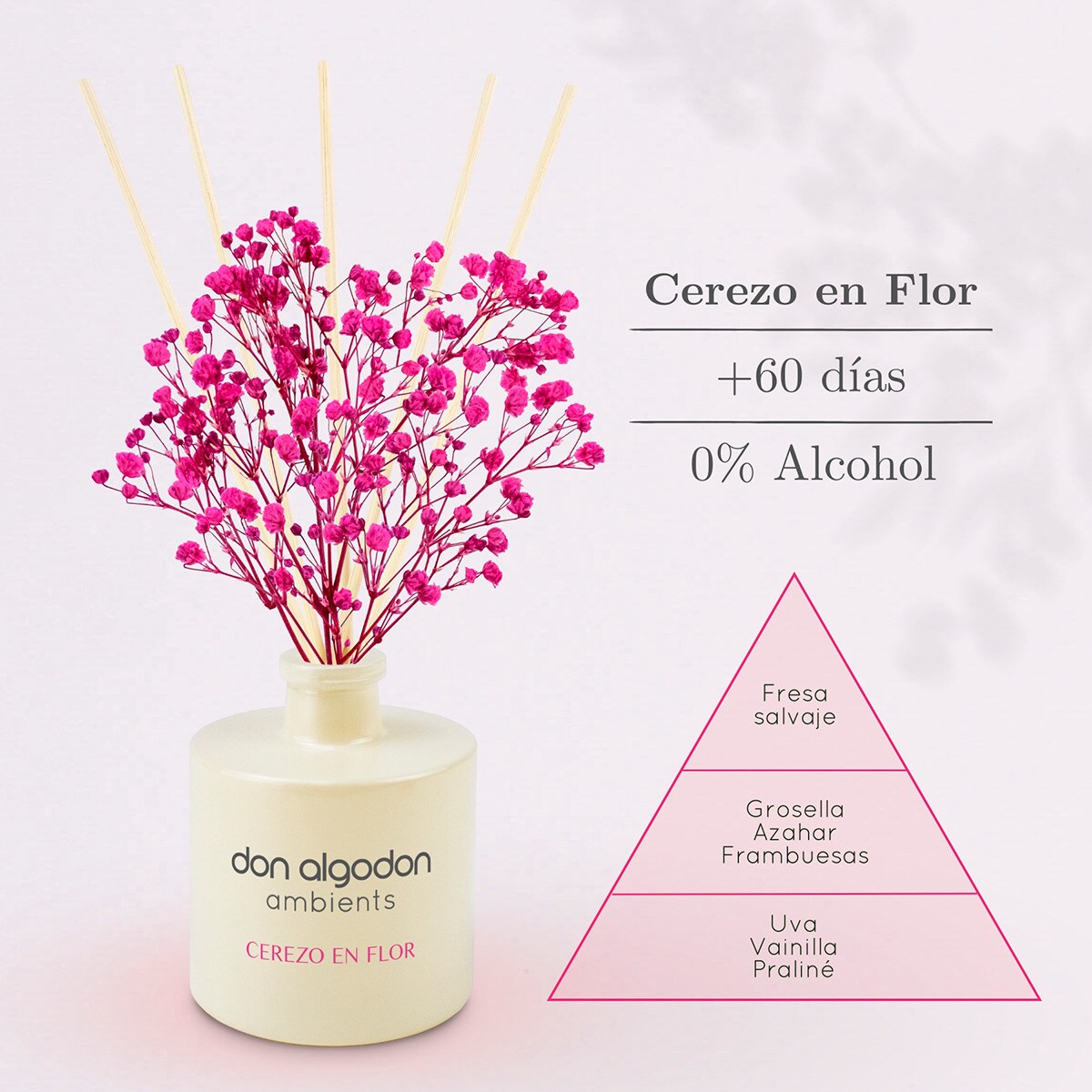 Don Algodon  perfume ambientador mikado recipiente de flor de cerejeira 60 Ml
