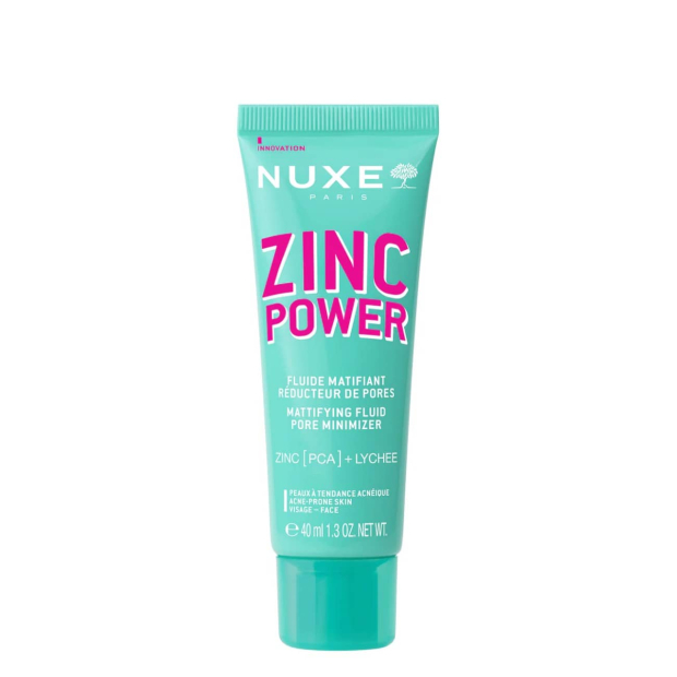 Nuxe - Zinc Power Fluido Matificante 40ml Fluido matificante NUXE ZINC POWER em tubo azul esverdeado