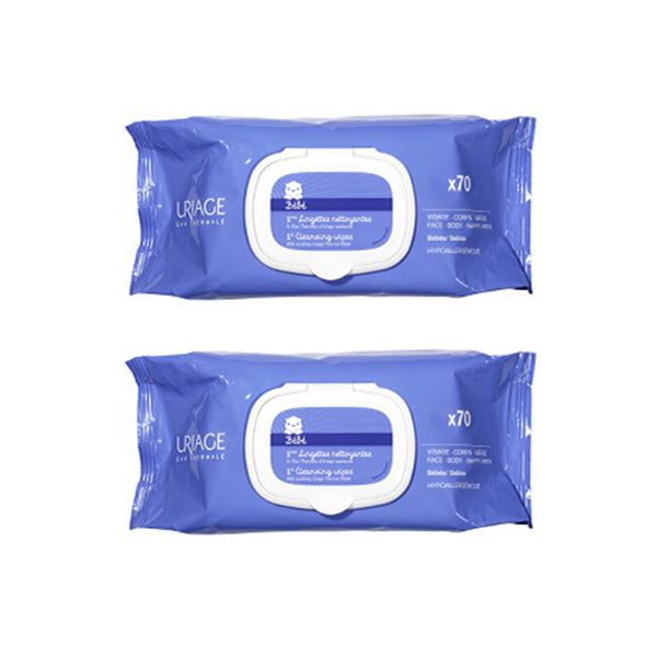 Uriage - Bebé 1ère Toalhetes de Água de Limpeza 2x70unid Uriage - Bebé 1ère Toalhetes de Água de Limpeza 2x70unid