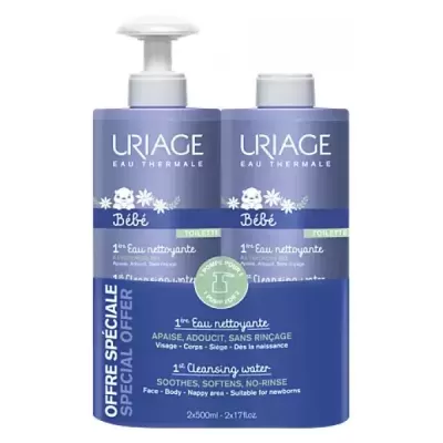 Uriage - Bebé 1ère Água de Limpeza Pack 2x500ml