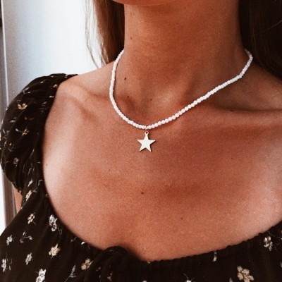 Colar em missangas - White star