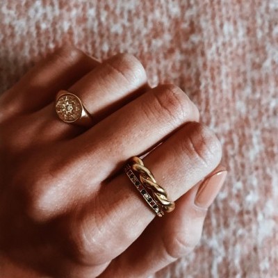 Anéis em prata dourada - Josslyn