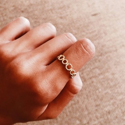 Anel em prata dourada 925 - Alisa