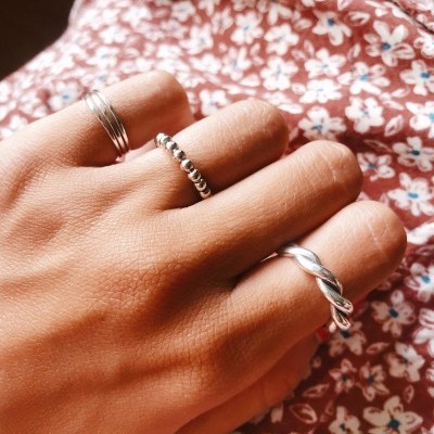 Anéis em prata - Roberta