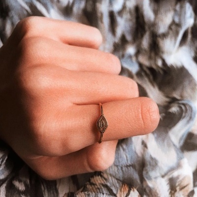 Anel em prata dourada - Callie