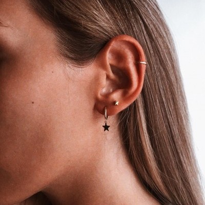 Mini argolinha em prata 925 - Star (vendido à unidade)