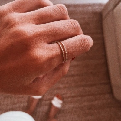 Anel em aço dourado - Nara