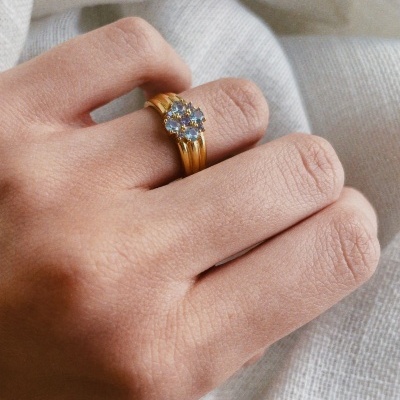 Anel em prata dourada - Isabella