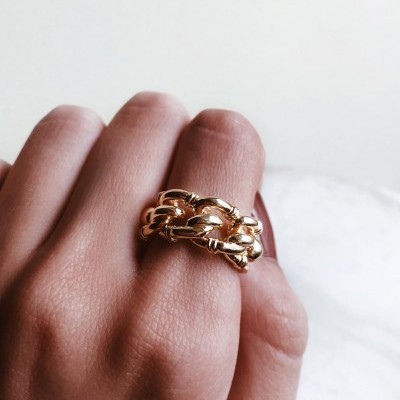 Anel em prata dourada - Marie