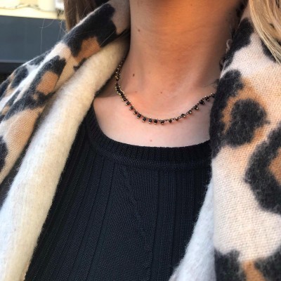 Colar em aço - Black Dots