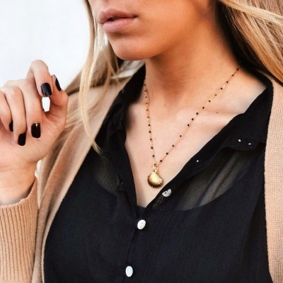 Colar em aço - Gold Shell