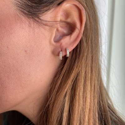 Brinco em aço - Little diamonds (vendido à unidade)