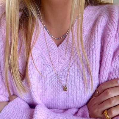 Colar em aço com pedrinhas - Kimberly