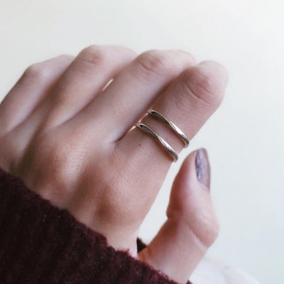 Anel em prata - Double Line