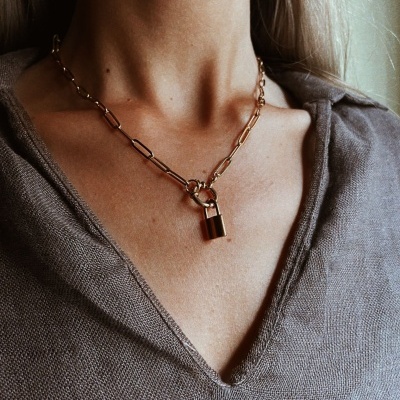 Colar em aço - Lock