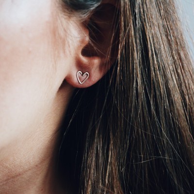 Brincos em prata 925 - Mini heart